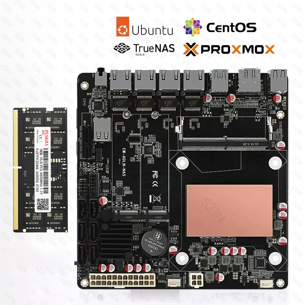 Nas Motherboard 8 Sata Mini Itx - เมนบอร์ด ITX N150 ชุด NAS Alder