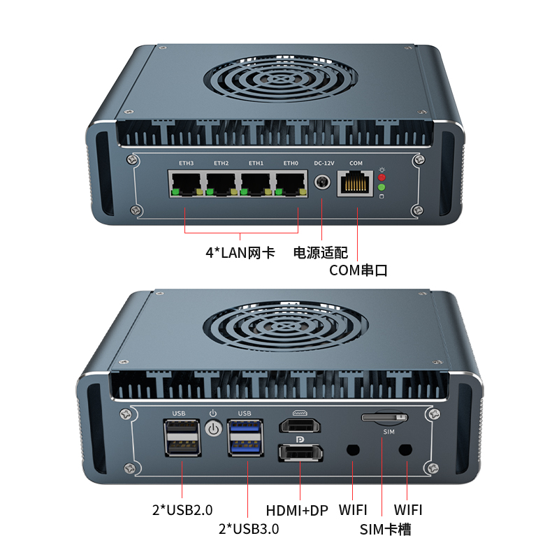 Pfsense Firewall Router 2.5G 4 I226 - มินิพีซีเราเตอร์ 2.5G Fan 13620H ซีพียู Intel