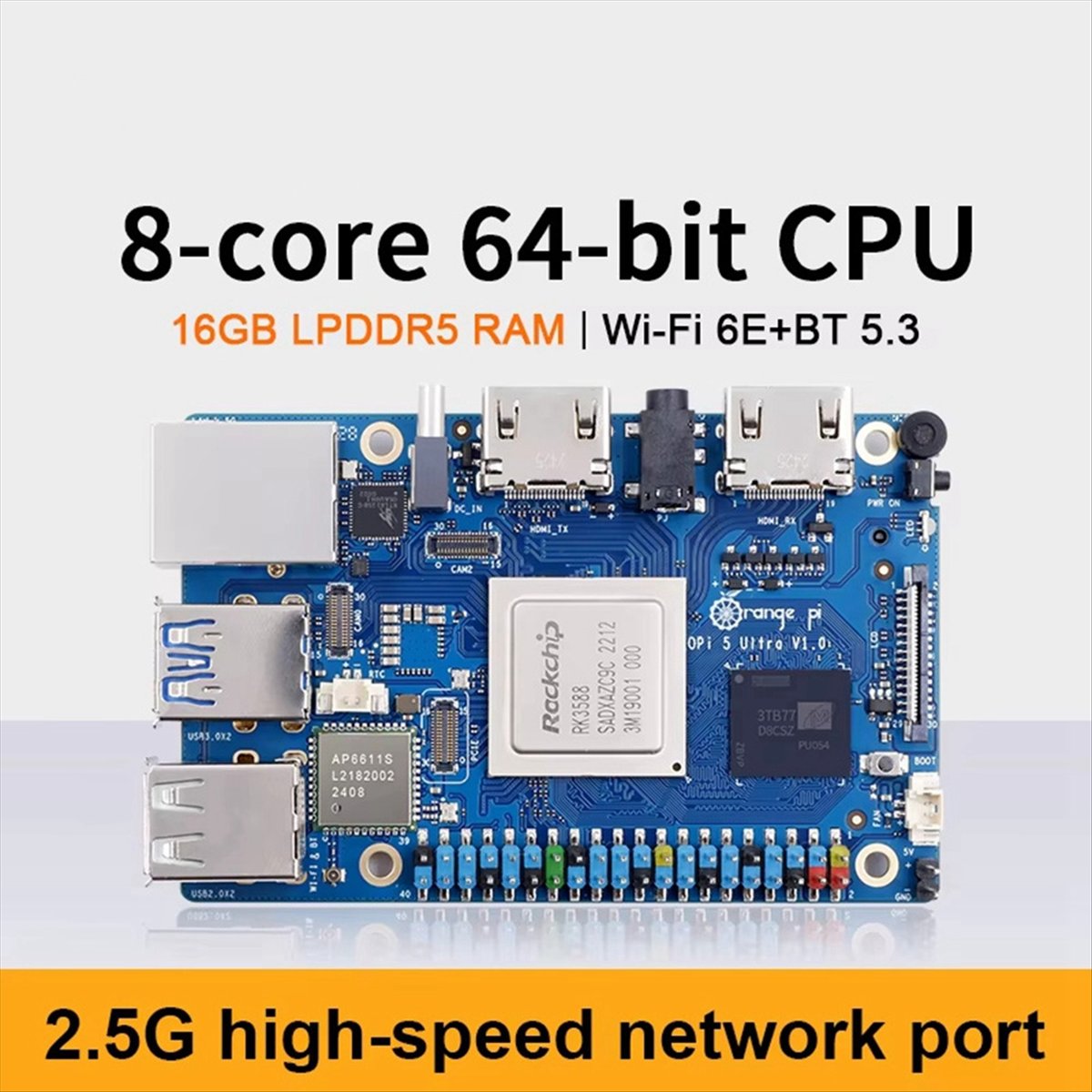 Rockchip Rk3588 Development Board - DT75BG สำหรับบอร์ดพัฒนา 5 Ultra LPDDR5 Rockchip