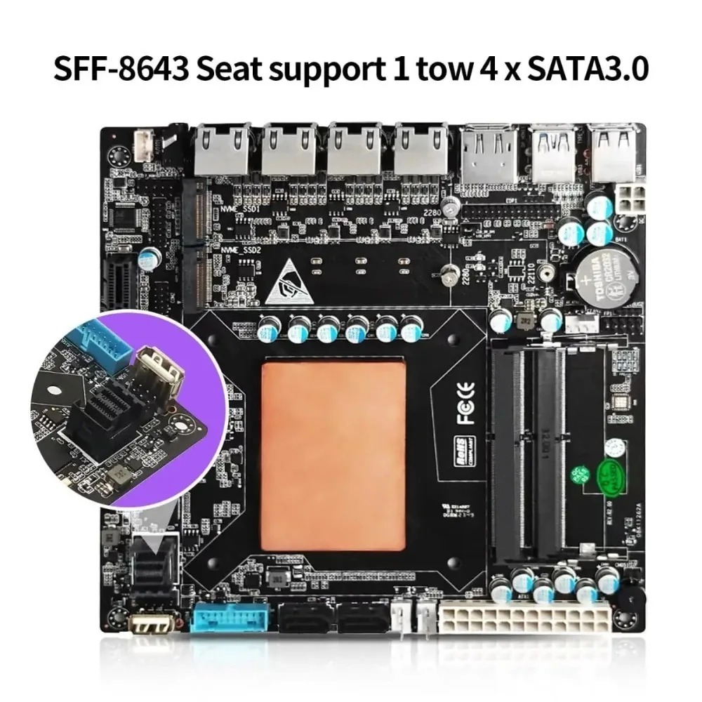 เมนบอร์ด ITX NAS พร้อม Intel C - Nas Motherboard 8 Sata Mini Itx บทวิจารณ์และราคา