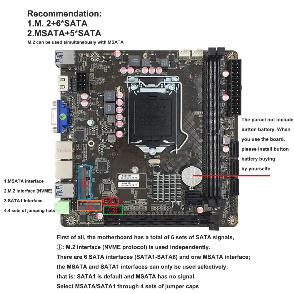 B365 มินิ-ITX เมนบอร์ด LGA 115 - Nas Motherboard 8 Sata Mini Itx บทวิจารณ์และราคา