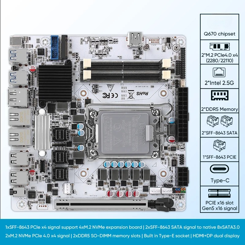 เมนบอร์ด NAS รุ่นที่ 12/13/14  - Lga1700 Itx Motherboard Ddr5 บทวิจารณ์และราคา